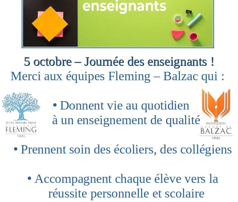 Journée des enseignants : merci à nos superbes équipes !