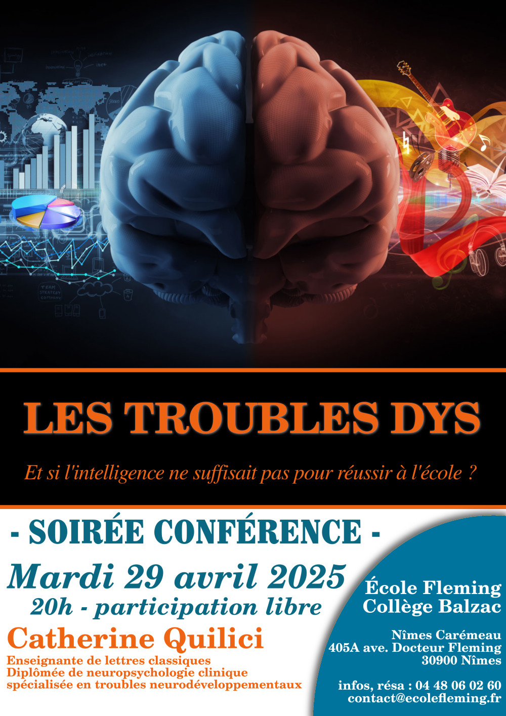 Affiche conférence Dyslexie